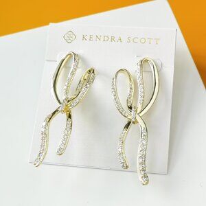 Sasha Gold White Crystal Statement Earrings by Kendra Scott